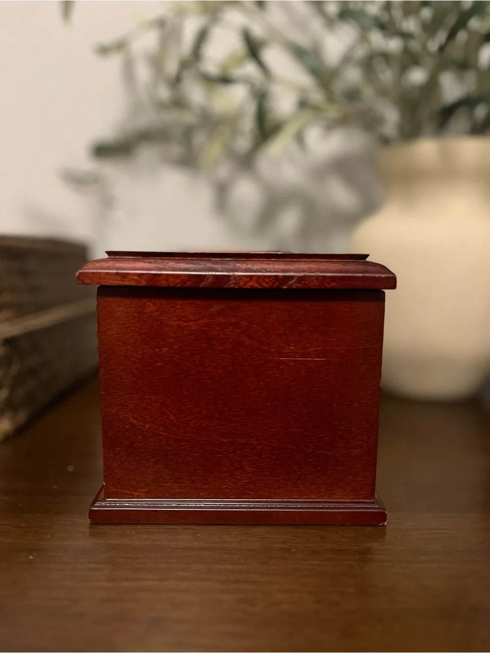 Croft and Barrow Jewelry Box with Floral Glass Inlay - Red Cherry